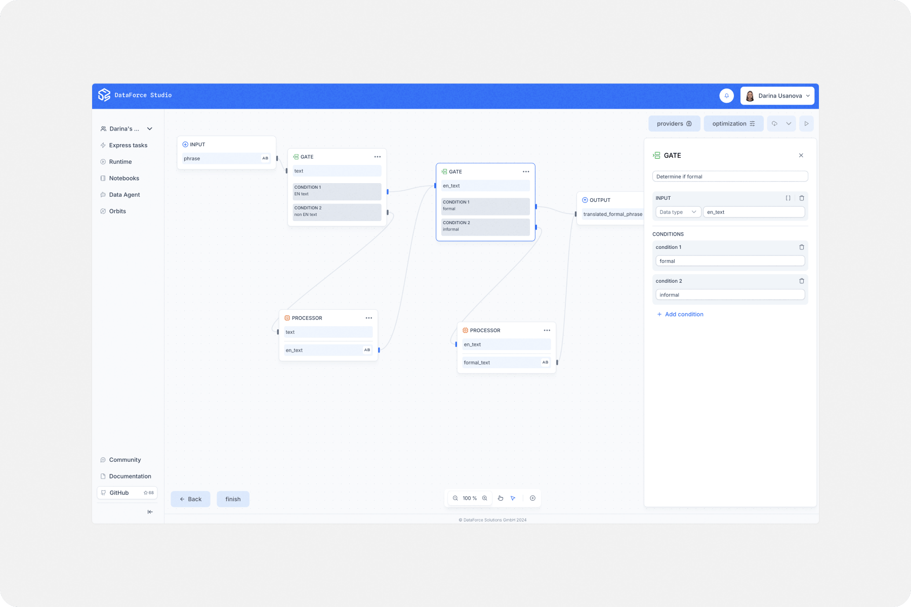 Machine learning workspace
